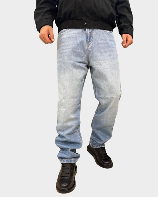 Men's Slim Straight Denim- Basic blue