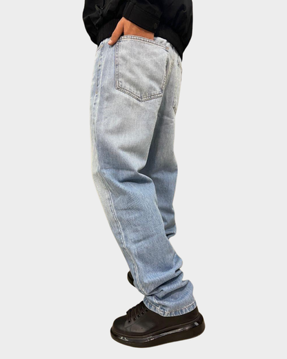 Men's Slim Straight Denim- Basic blue