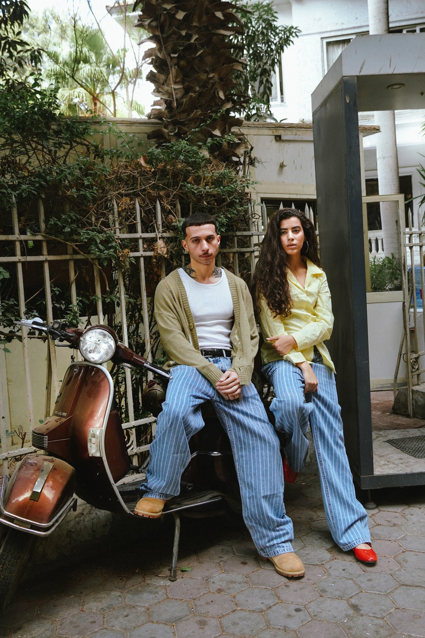 Striped Jeans - Light Blue