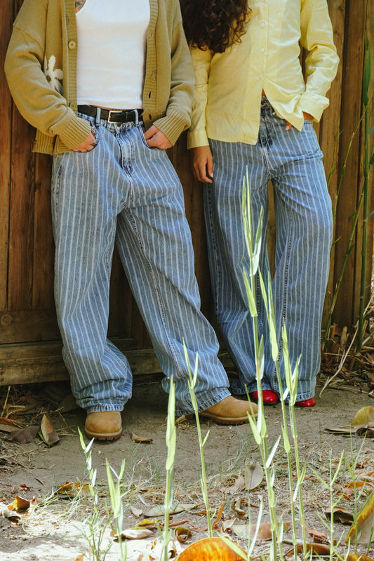 Striped Jeans - Light Blue