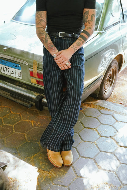 Striped Jeans - Dark Blue