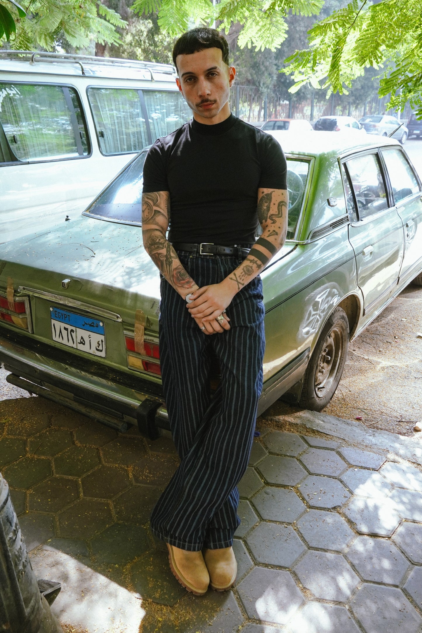 Striped Jeans - Dark Blue