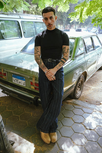 Striped Jeans - Dark Blue