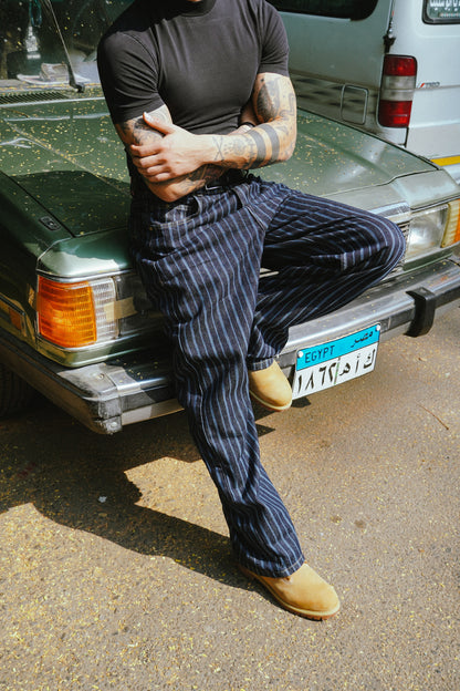 Striped Jeans - Dark Blue