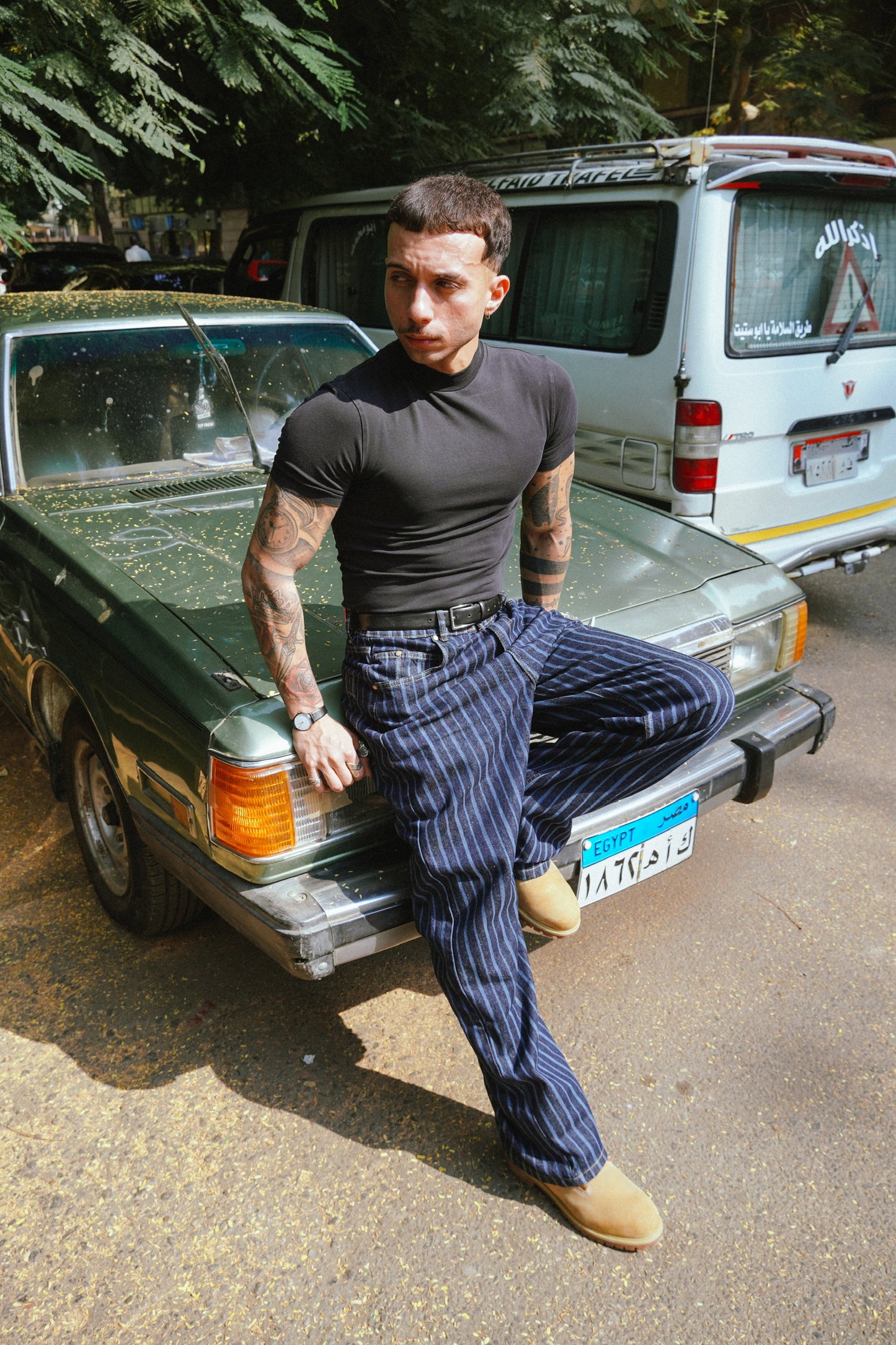 Striped Jeans - Dark Blue