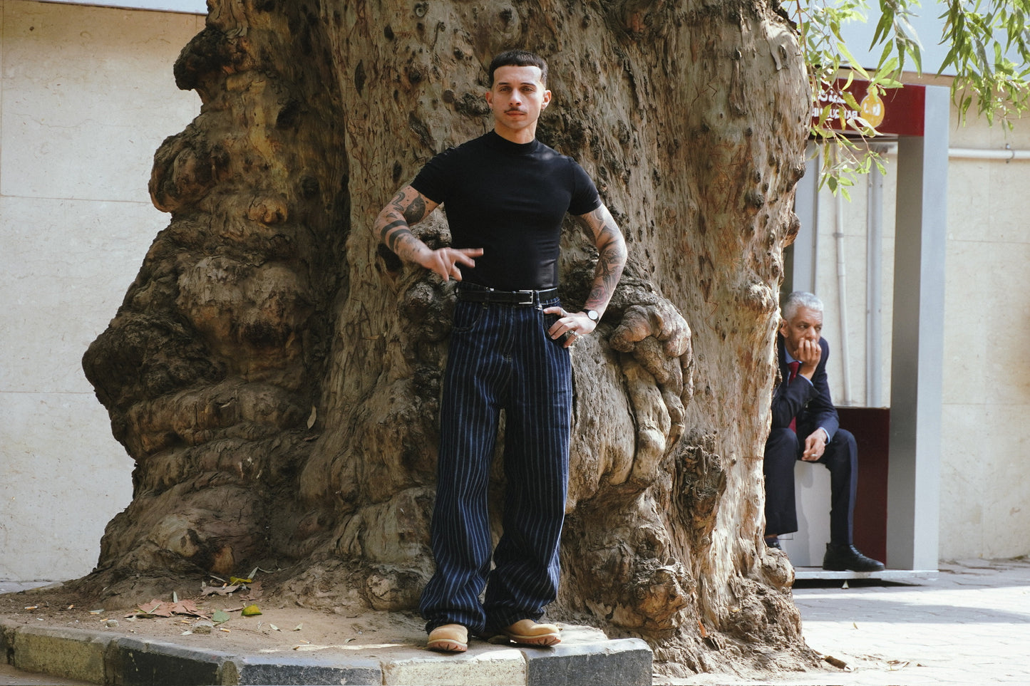 Striped Jeans - Dark Blue