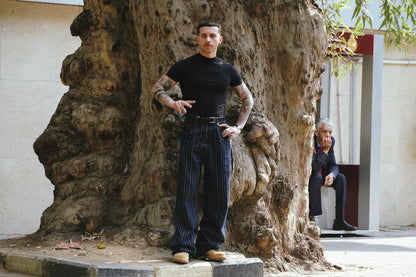 Striped Jeans - Dark Blue