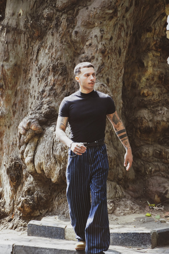 Striped Jeans - Dark Blue