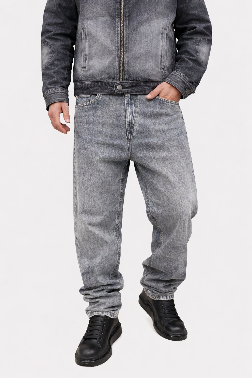 Men's Slim Straight Denim- Grey