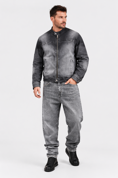 Men's Slim Straight Denim- Grey