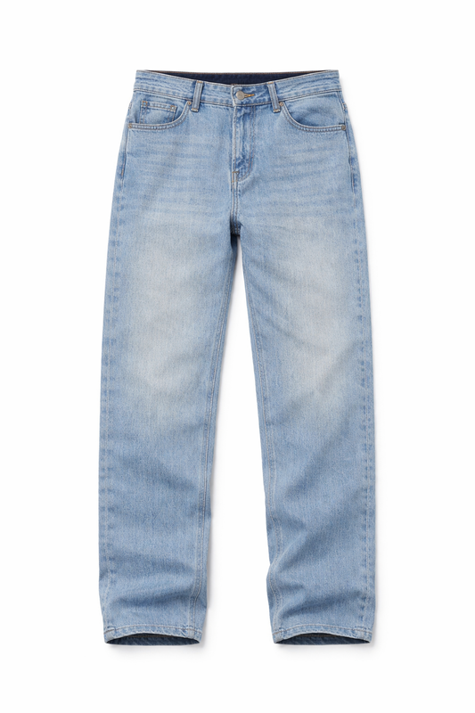 Men's Slim Straight Denim- Basic blue