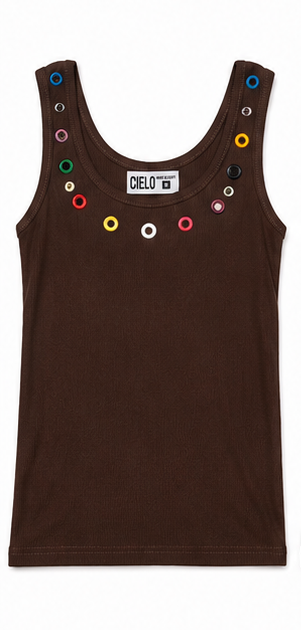 Play Tank Top -  Brown Mix