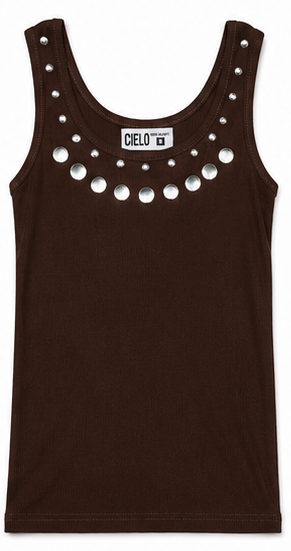 Play Tank Top - Brown Silver