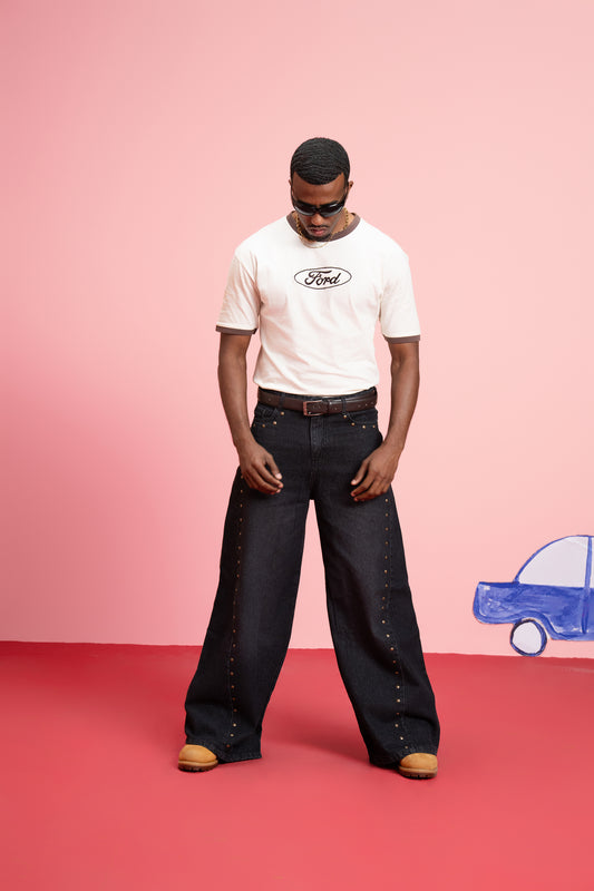 Heat Jeans- Studs Black