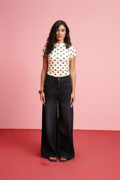 Heat Jeans- Studs Black