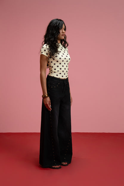 Heat Jeans- Studs Black