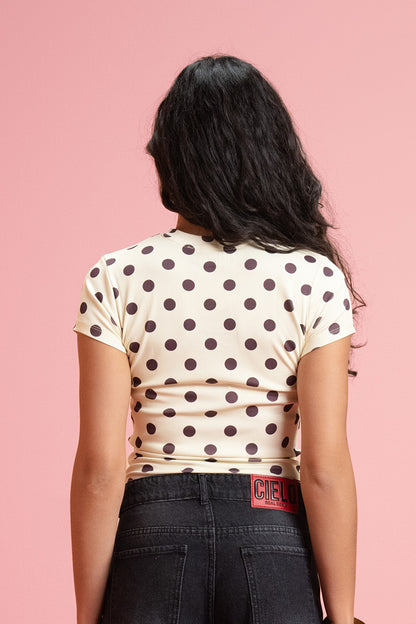 Polka dots Top - Toffee Cream