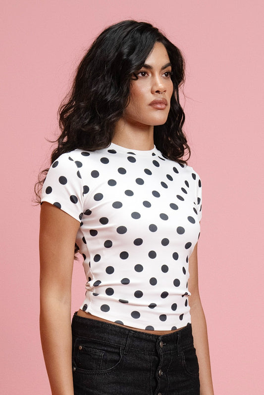 Polka dots Top - Vanilla
