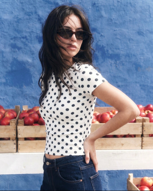 Polka dots Top - Vanilla