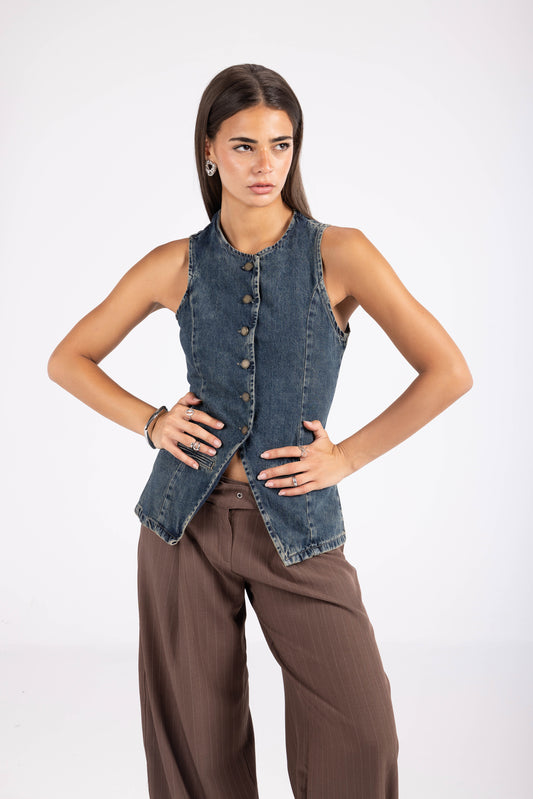 Denim Vest - Vintage Blue