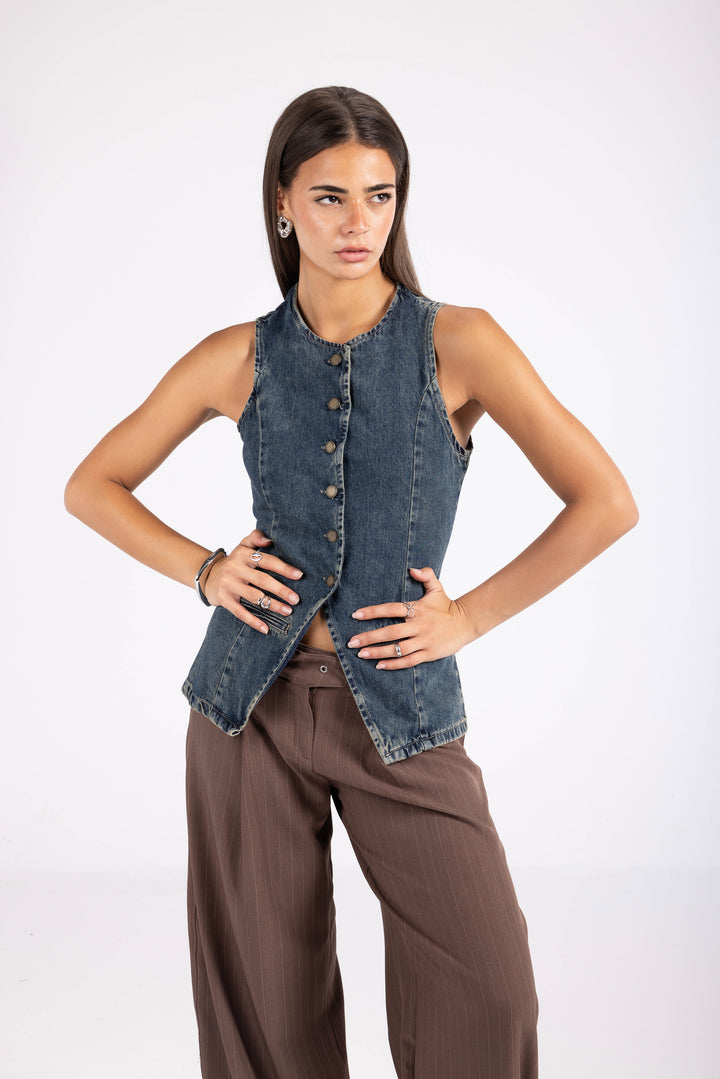 Denim Vest - Vintage Blue