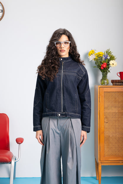 Moto Jacket - Deep Navy