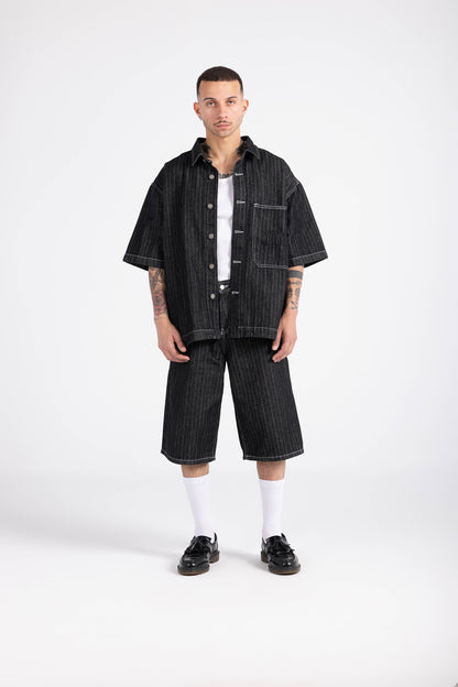 Striped Jort - Black