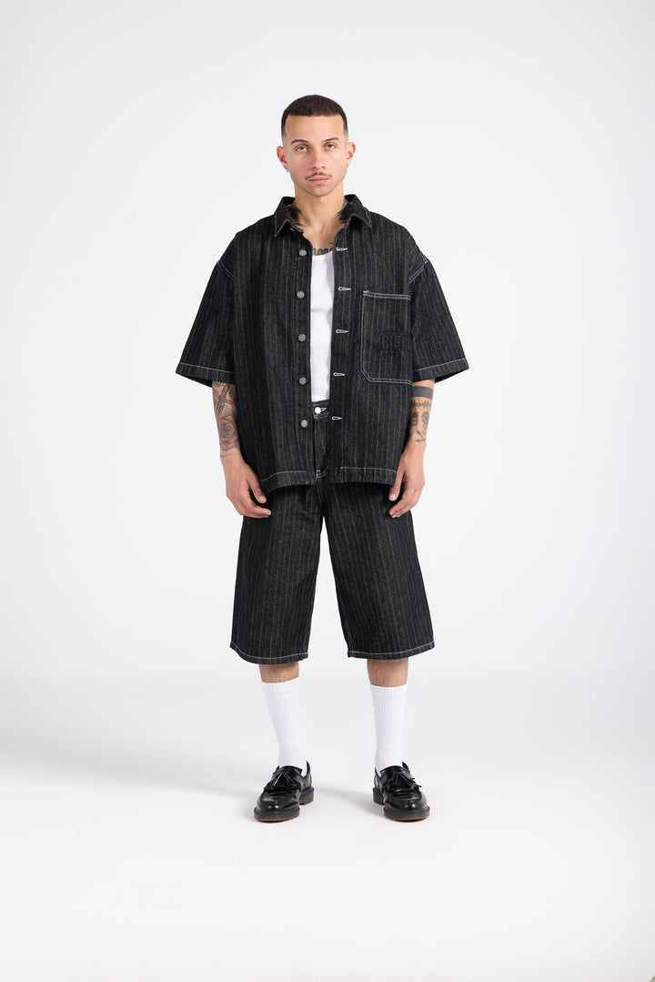 Denim Uniform-Black Stripes