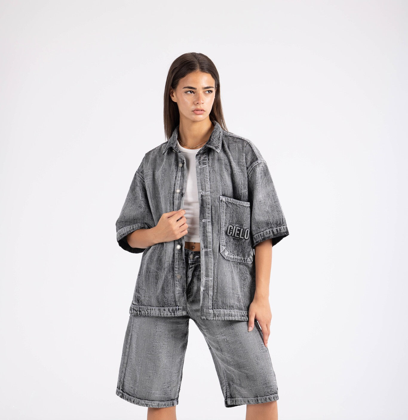 Distressed Jacket -Iron