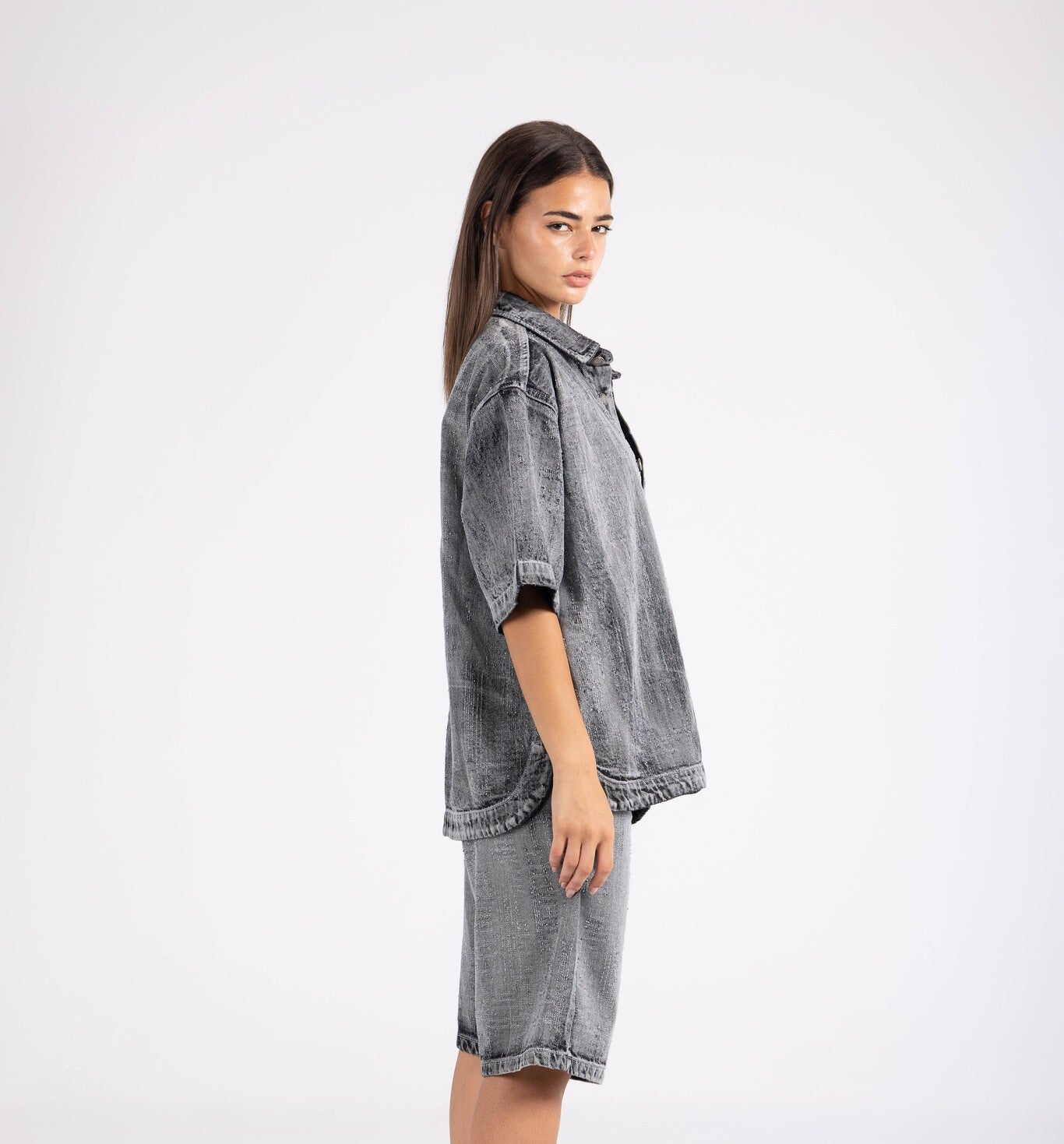 Distressed Jacket -Iron