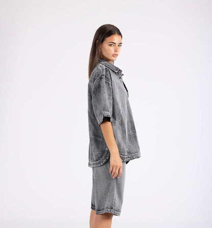 Distressed Jacket -Iron