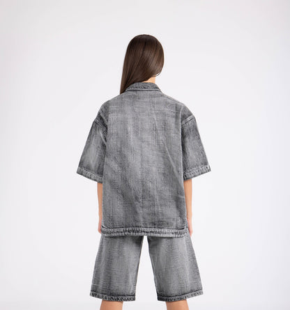 Distressed Jacket -Iron