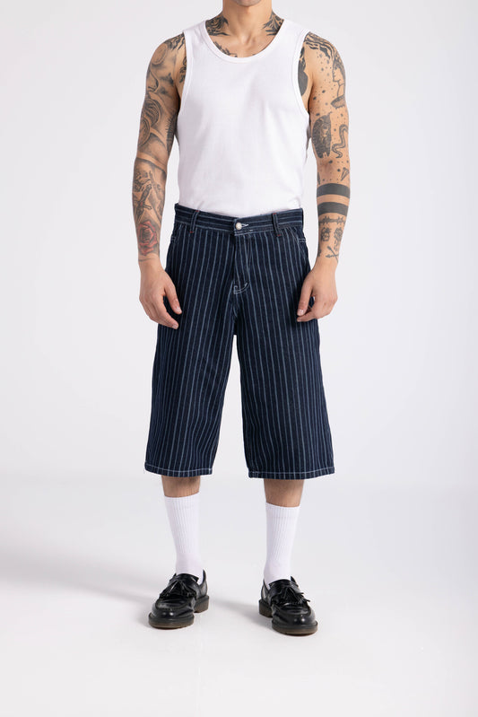 Striped Jort - Blue