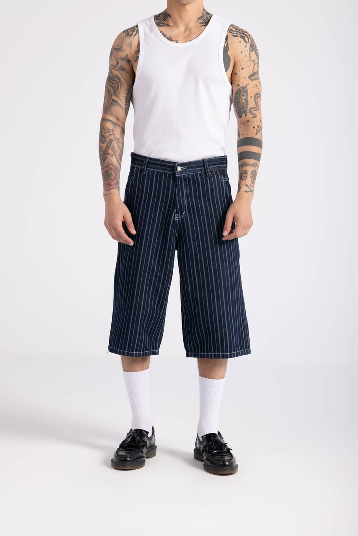 Striped Jort - Blue