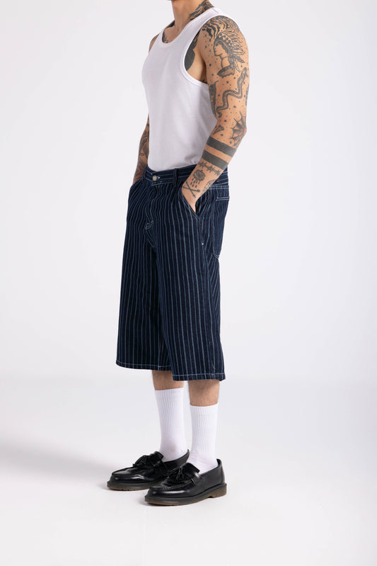 Striped Jort - Blue