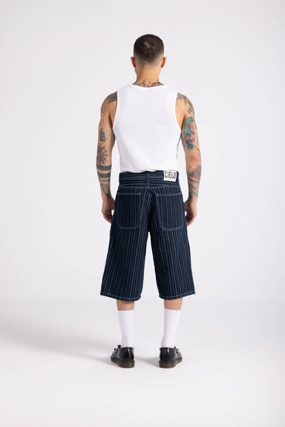 Striped Jort - Blue