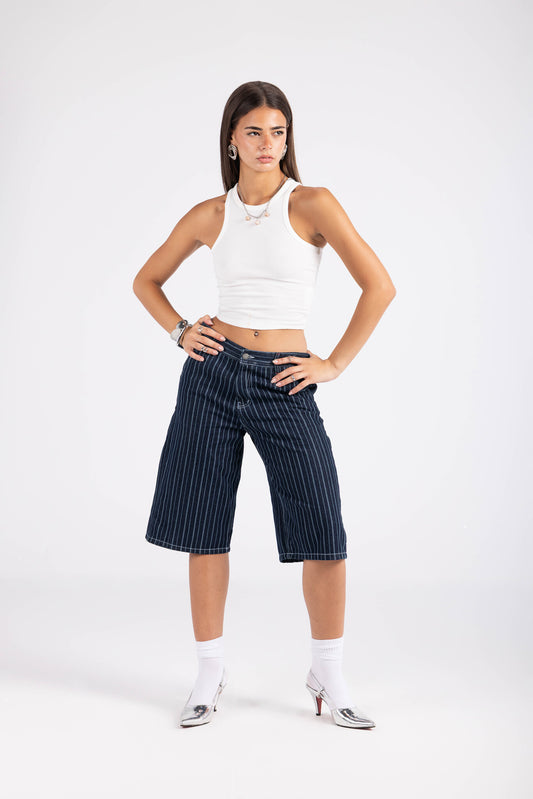 Jorts - Striped Blue