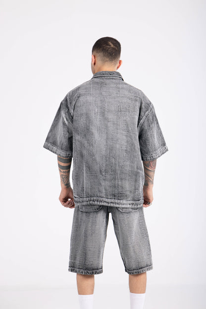 Distressed Jacket -Iron