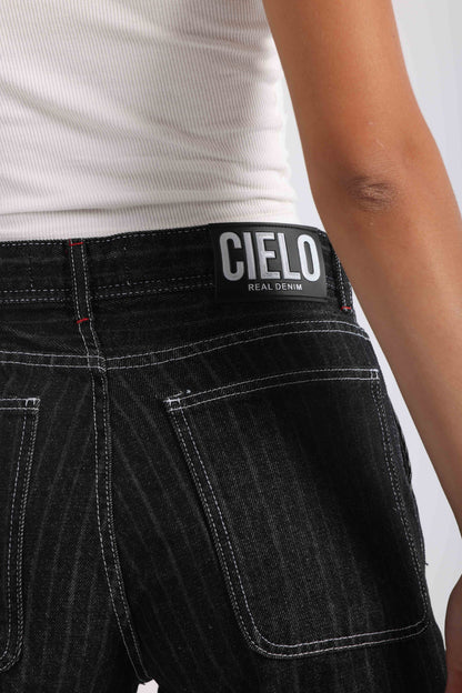 Striped Jort - Black