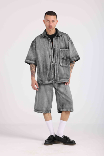 Distressed Jacket -Iron