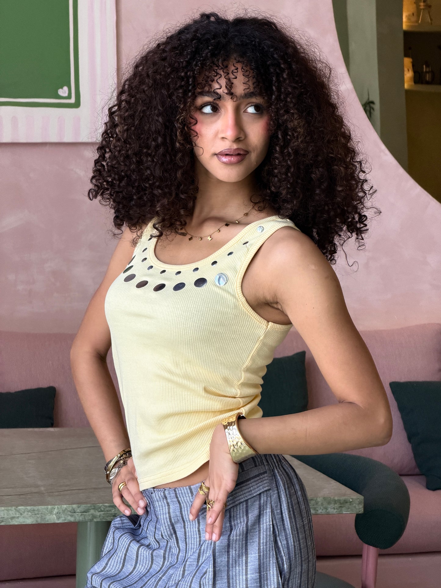 Play Tank Top - Yellow Silver