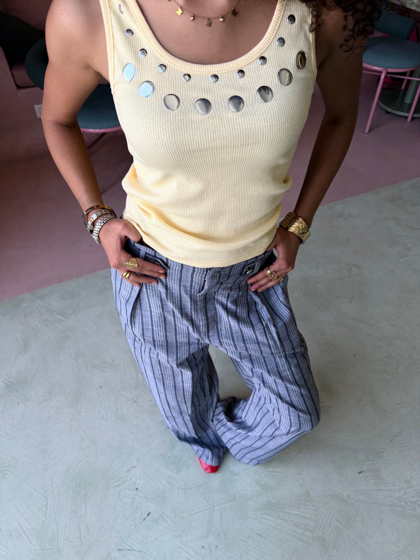 Play Tank Top - Yellow Silver