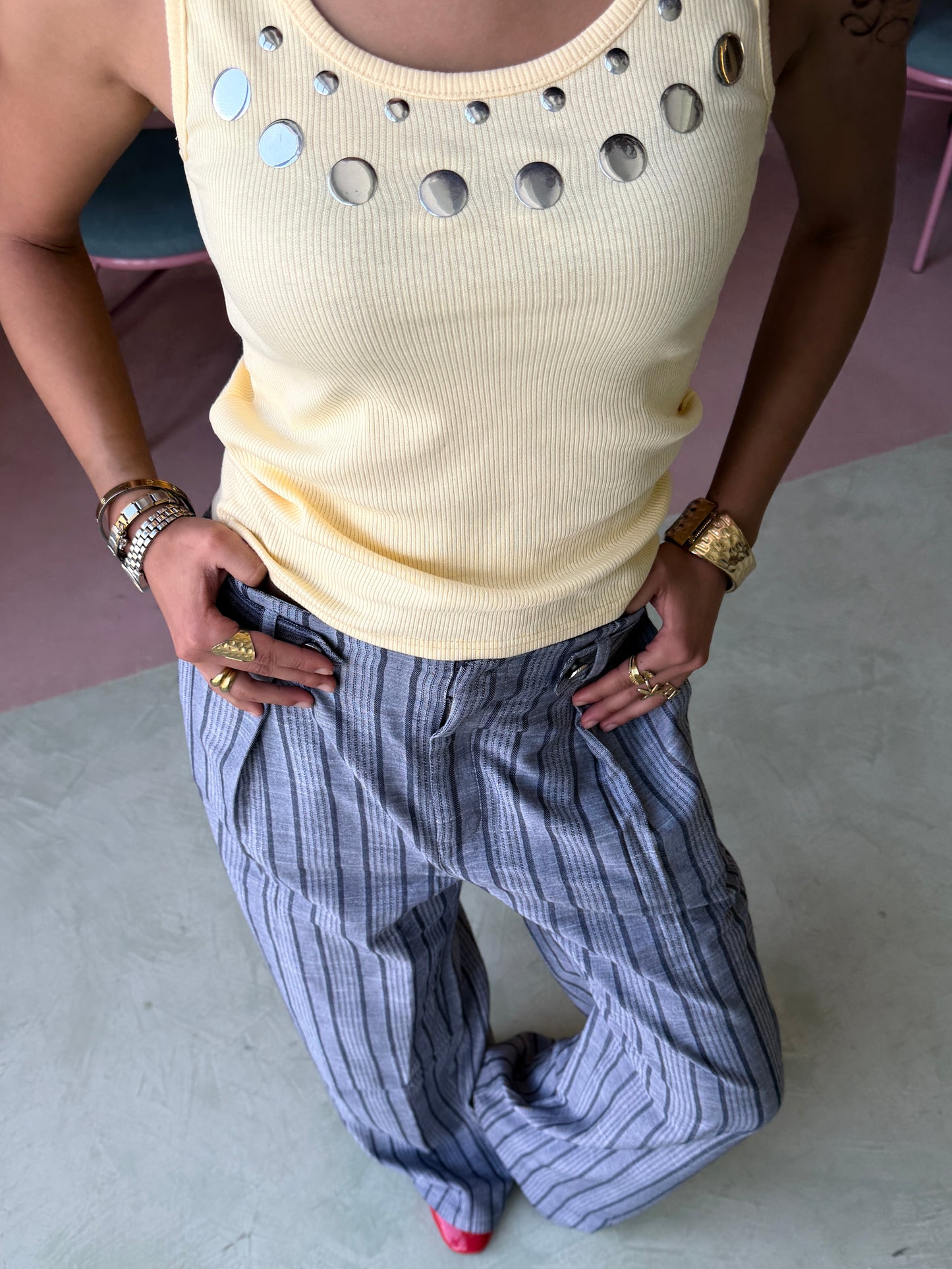 Light Weight Trouser - Grey Strips