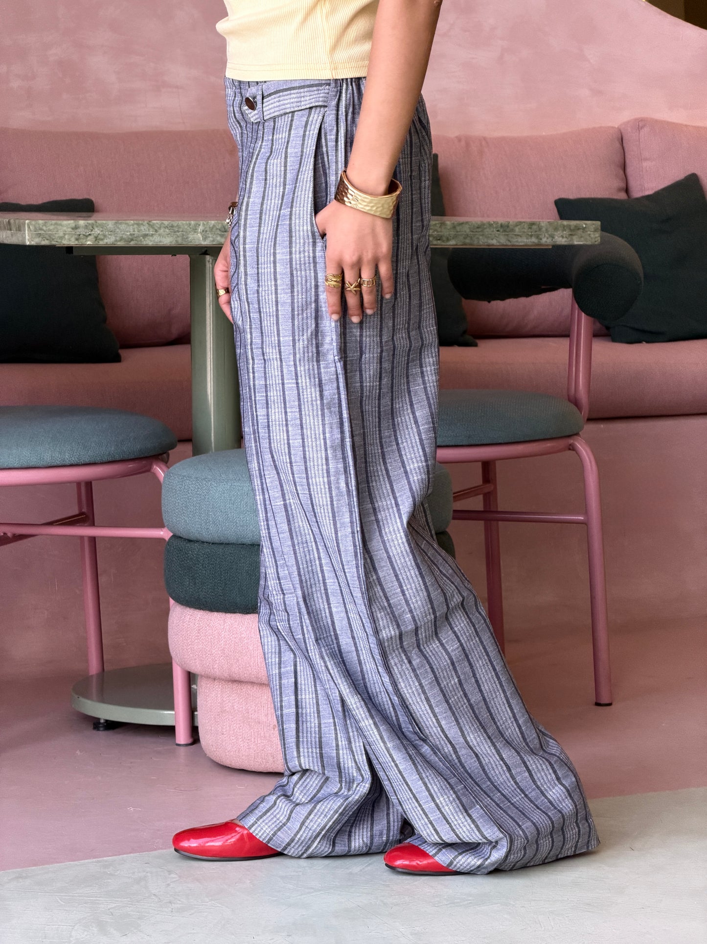 Light Weight Trouser - Grey Strips