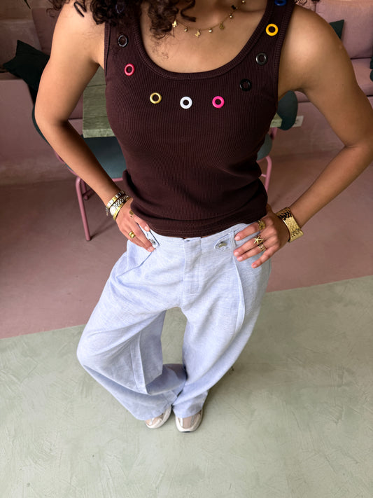 Play Tank Top -  Brown Mix