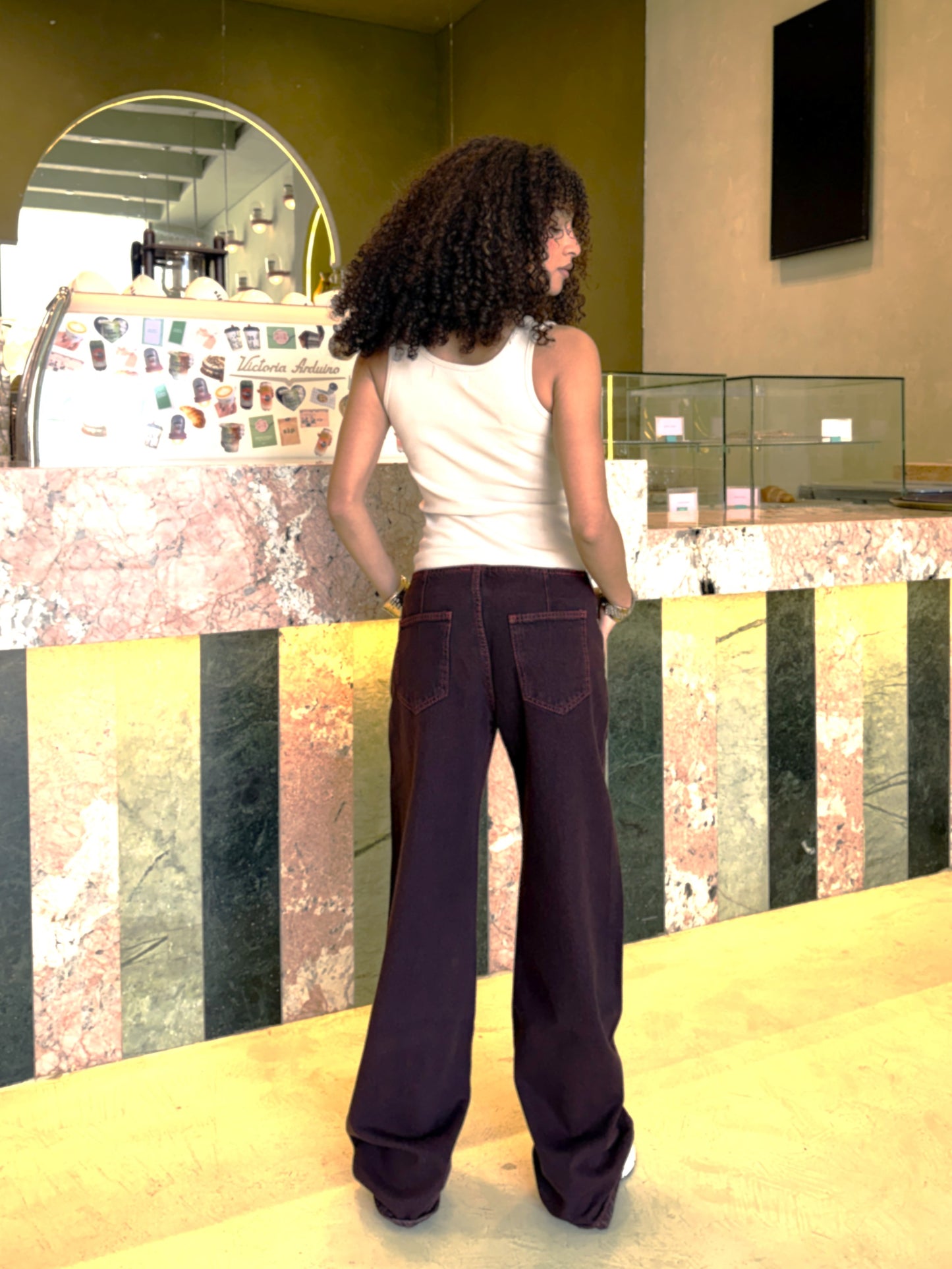 No Waist Denim Studs - Cielo Red