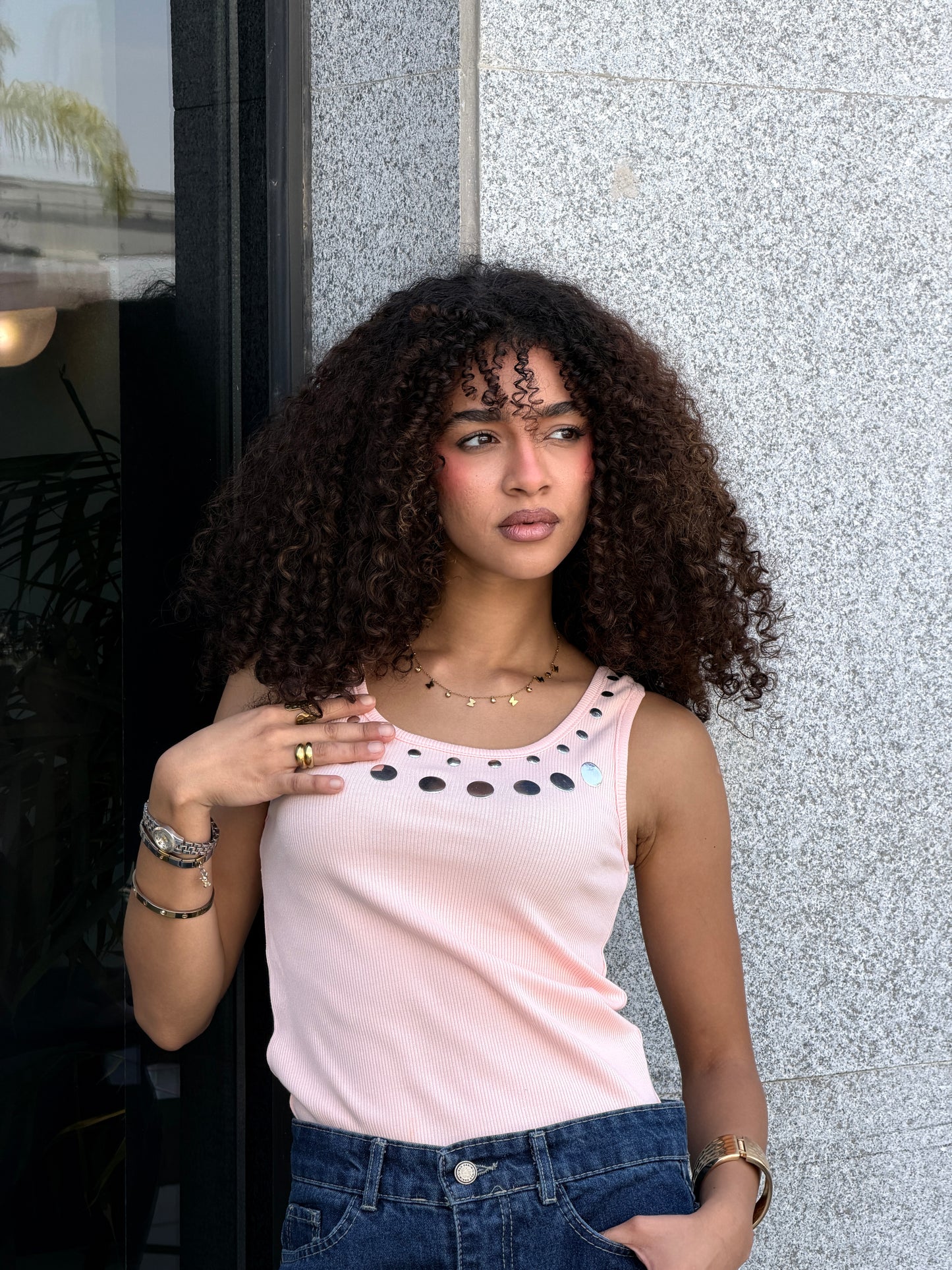 Play Tank Top -  Pink Silver