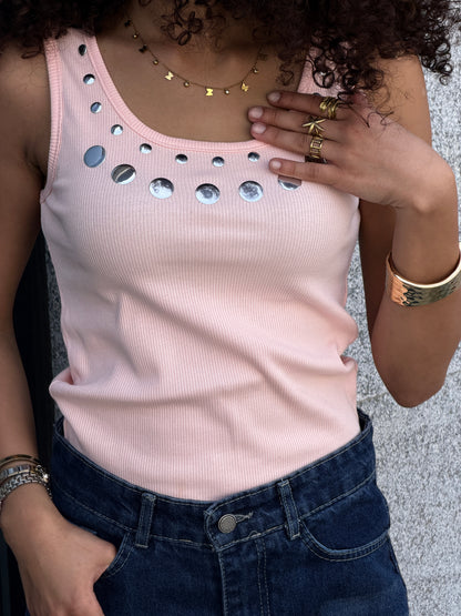 Play Tank Top -  Pink Silver
