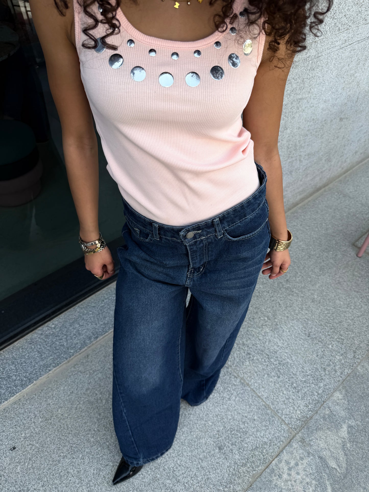 Play Tank Top -  Pink Silver