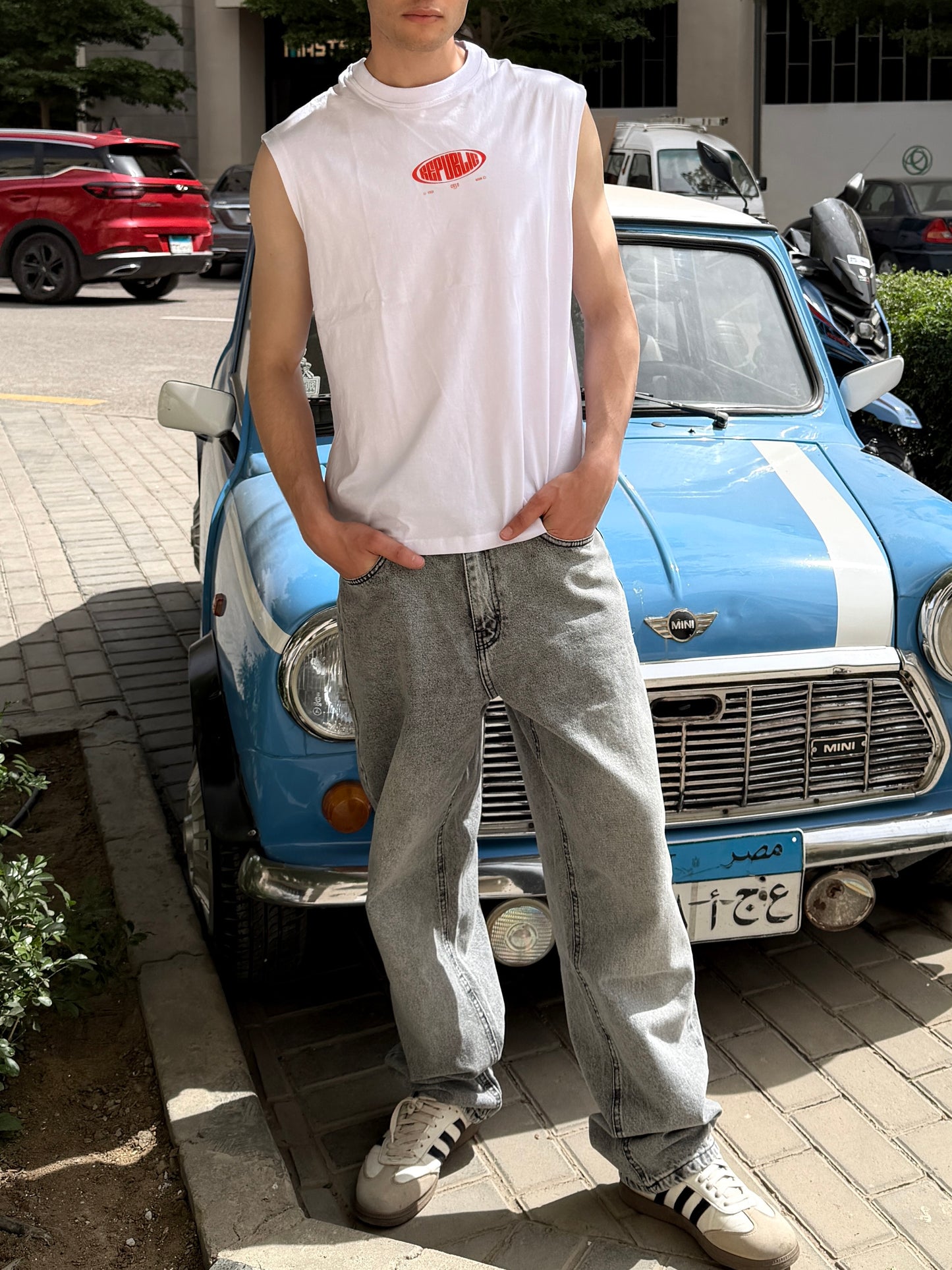 Men's Slim Straight Denim- Grey